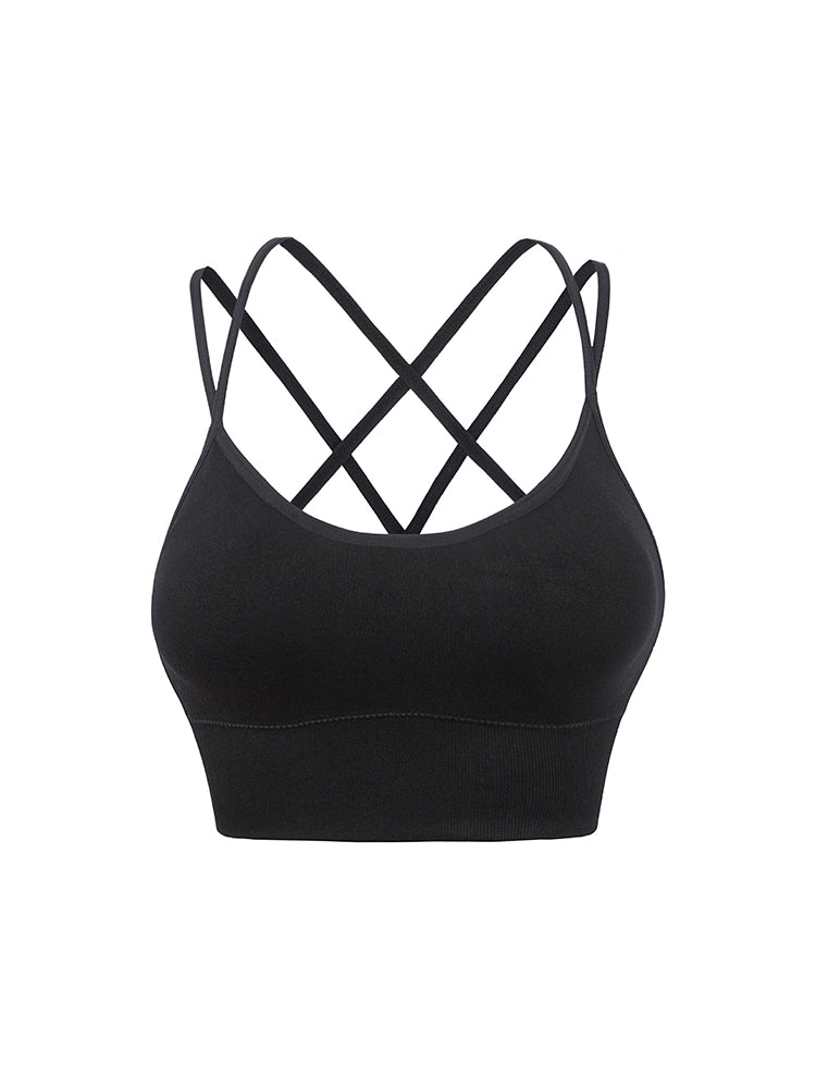 Sexy Criss-Cross Back Tank Sports Wireless Bra