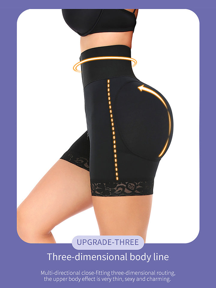 High Waist Tummy Control Zipper Open Crotch Butt Lift Shapewear