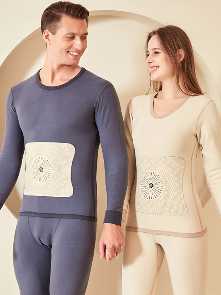 Round Neck Wool Warming Into Underwear Thermal For Couples