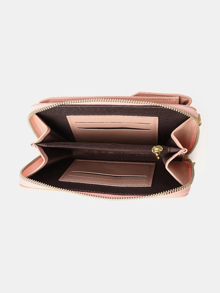 Women's Casual Multi-function Phone PU Crossbody Bag