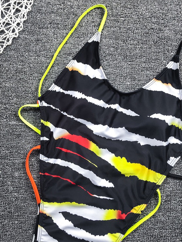 Sexy Metallic Glitter Female Shiny Solid High Cut One Piece Beachwear Swimsuit