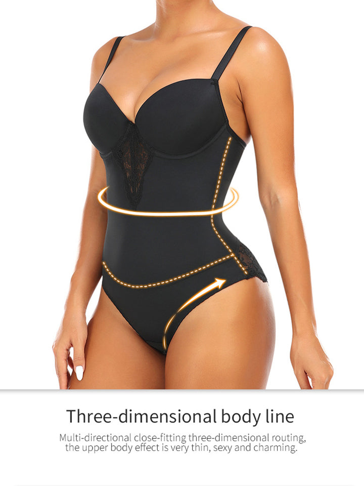 Floral Lace Tummy Control Lift Bodysuit Shapewear