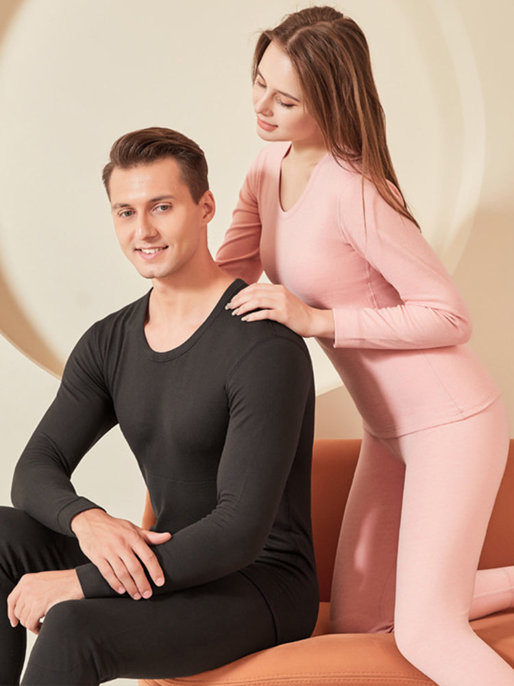 Round Neck Wool Warming Into Underwear Thermal For Couples