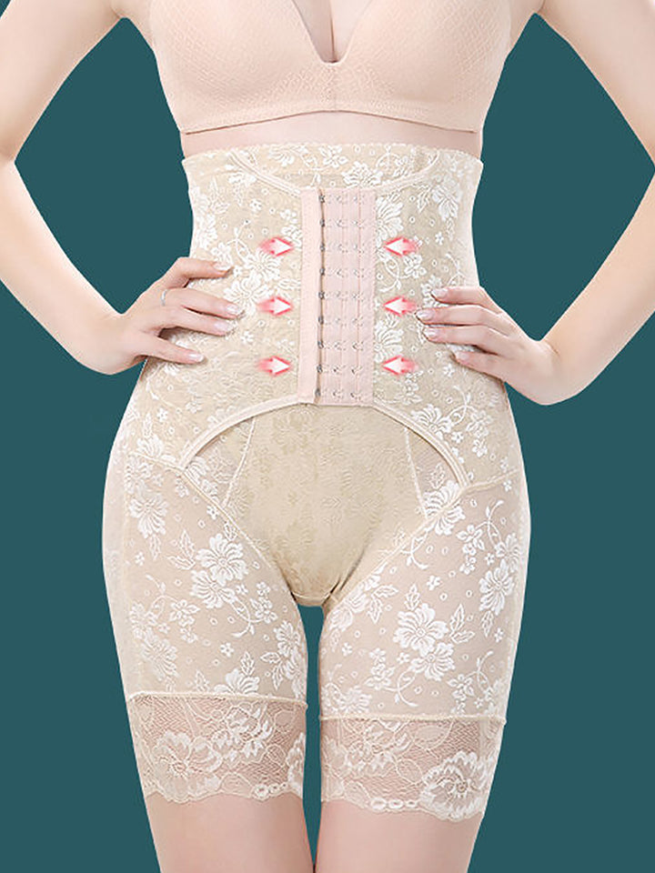Lace High Waist Tummy Control Short Trainer Slimming Body Shaper