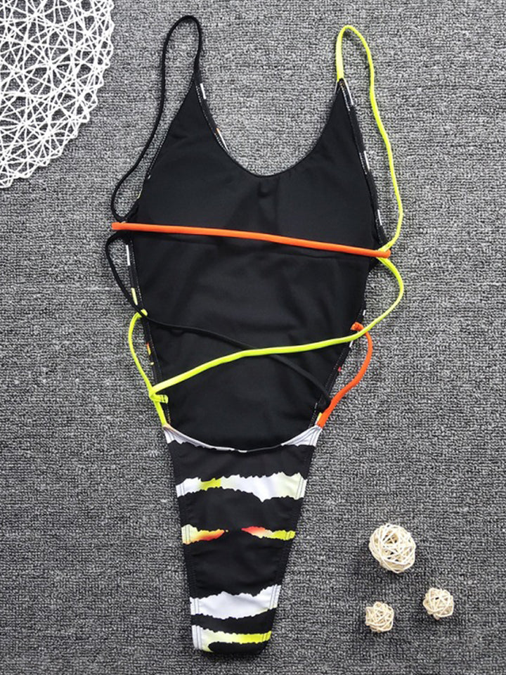 Sexy Metallic Glitter Female Shiny Solid High Cut One Piece Beachwear Swimsuit