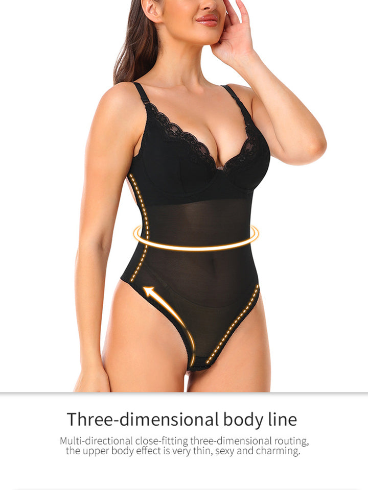 Deep V Backless Tummy Control Bodysuit Shapewear
