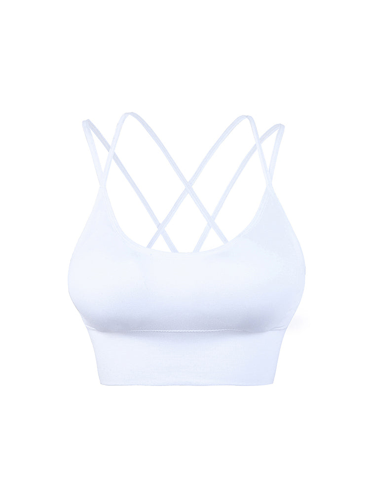 Sexy Criss-Cross Back Tank Sports Wireless Bra