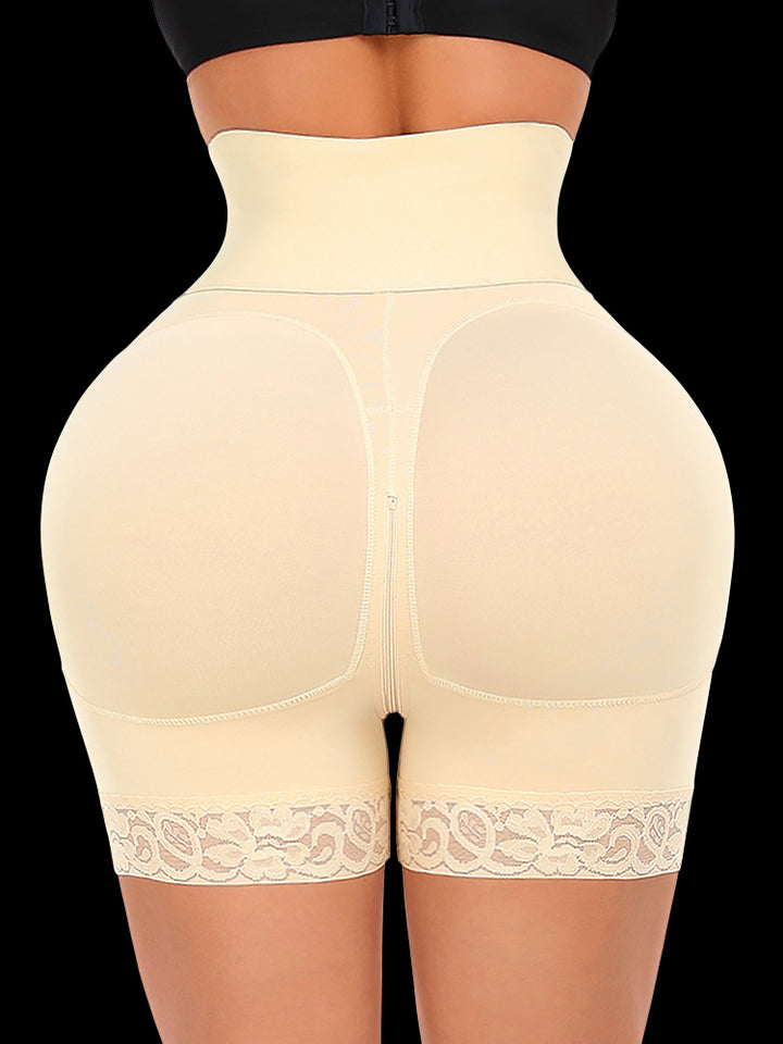 High Waist Tummy Control Zipper Open Crotch Butt Lift Shapewear