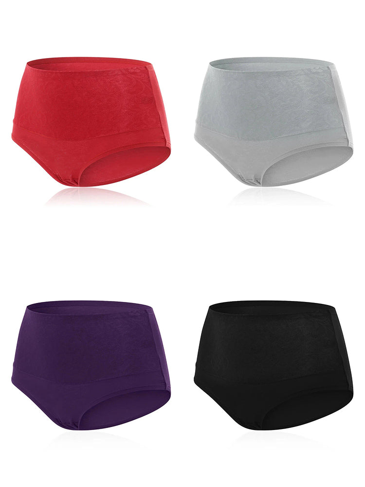 4-Pack Cotton High Waist Tummy Control Panties