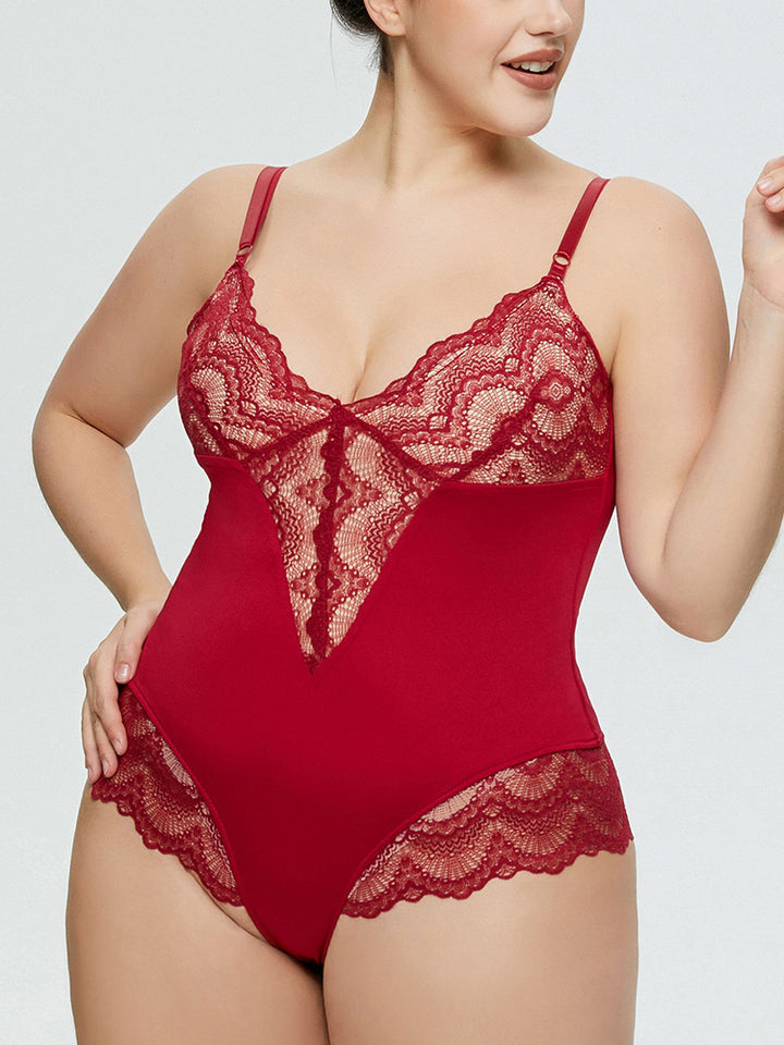 Sling Lace Tight Waist Thong Bodysuit