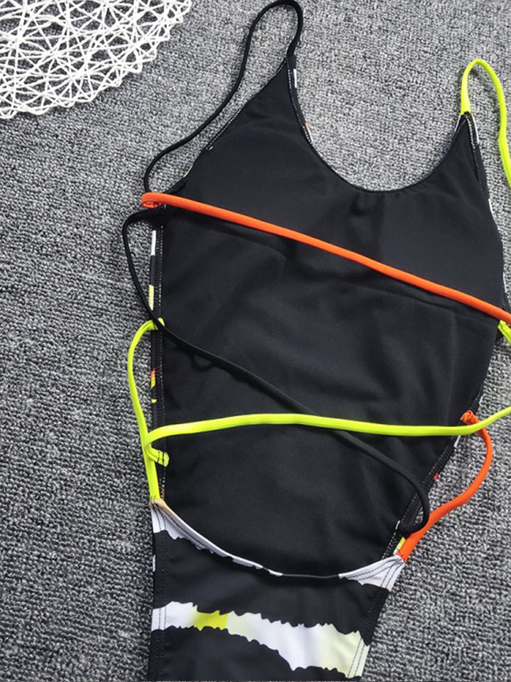 Sexy Metallic Glitter Female Shiny Solid High Cut One Piece Beachwear Swimsuit