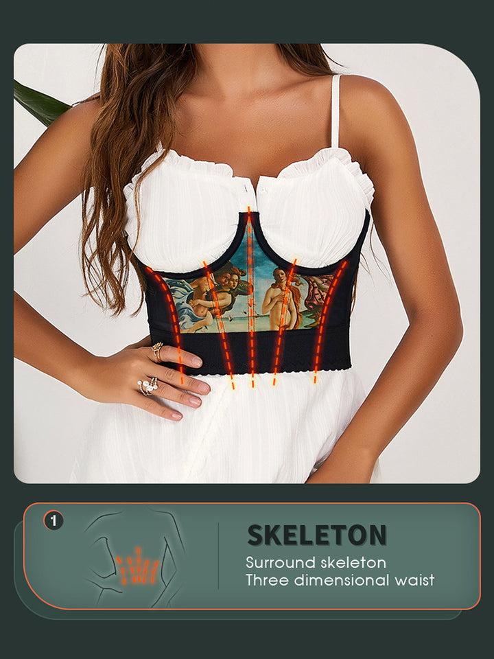 Retro Style Short Bone Waist Support Body Shaper Girdle