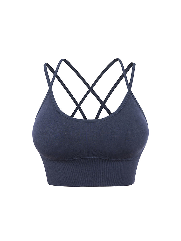 Sexy Criss-Cross Back Tank Sports Wireless Bra