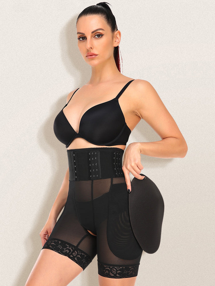 Breathable Mesh Adjustable Tight Waist Trainer Padded Butt Enhancer Shapewear