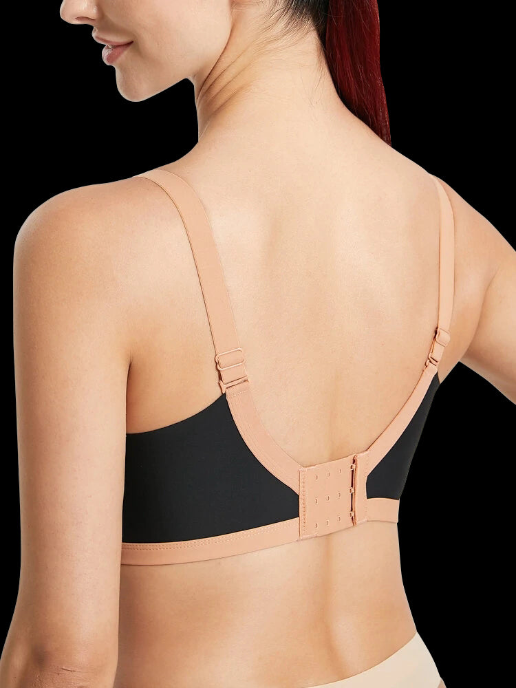Women Jacquard Lace Trim Transparent Thin Wireless Bras