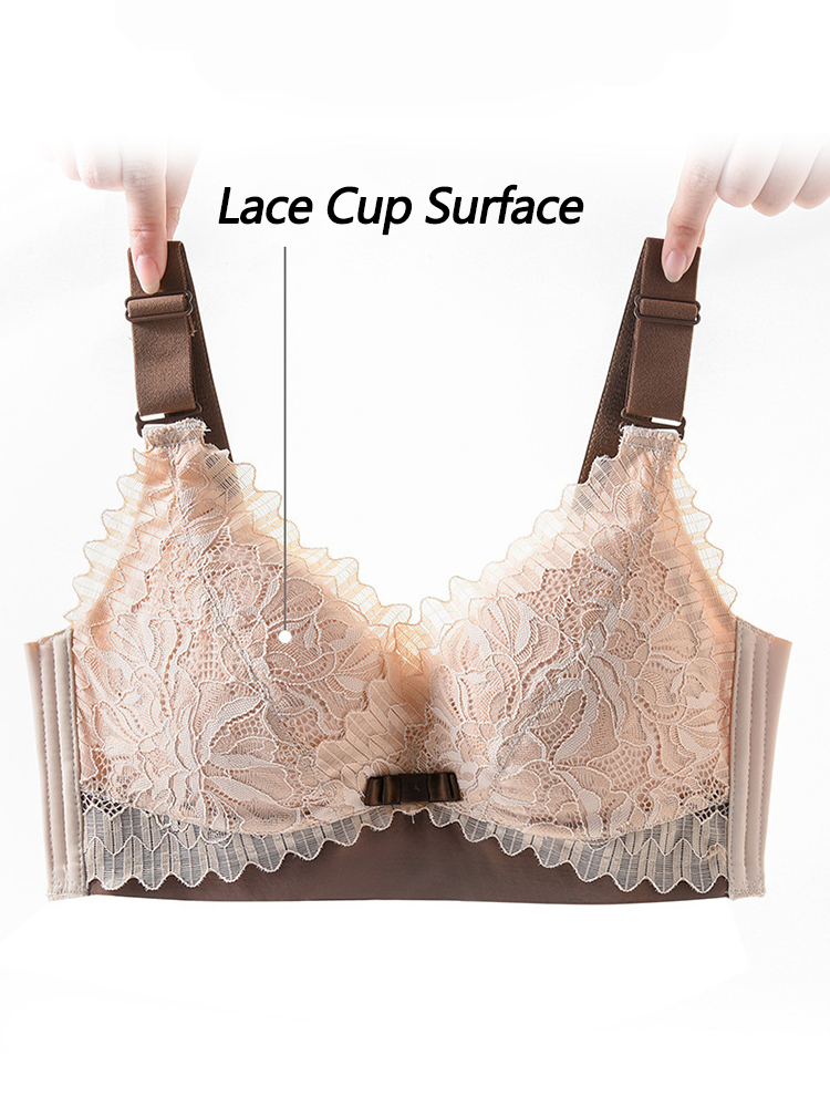 Women's Petal Lace Wire Free Minimizer Bras