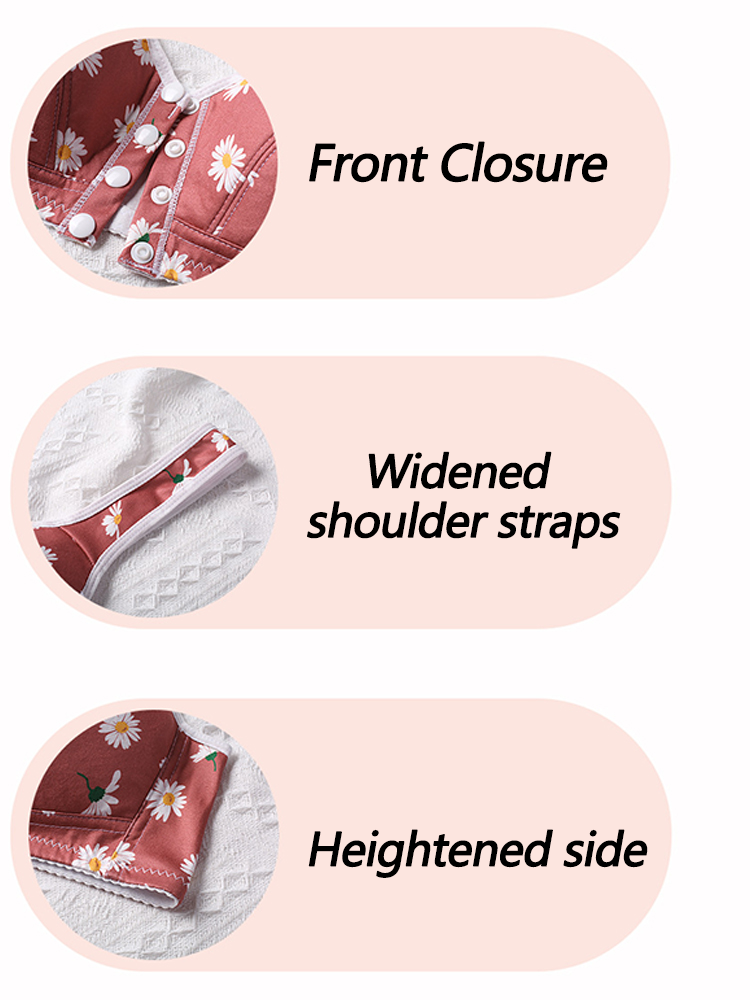 Floral Print Comfort Sleep Front Close Bra