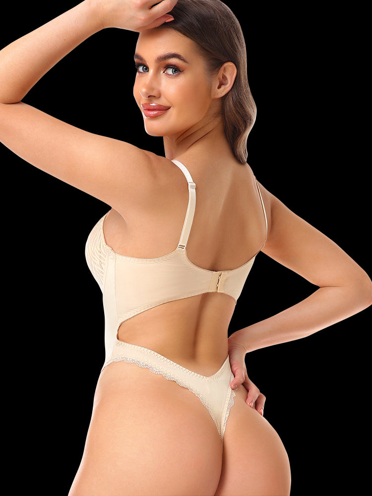 Deep V Backless Evening Dress Bodysuit Shapewear