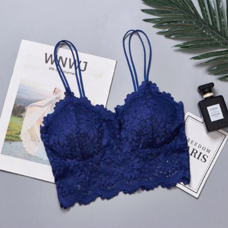 Women's Padded Lace Bandeau Bra Without Underwire