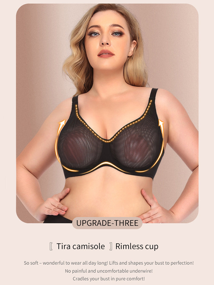 Sexy Ultra-thin Mesh Non-padded Full Coverage Bra