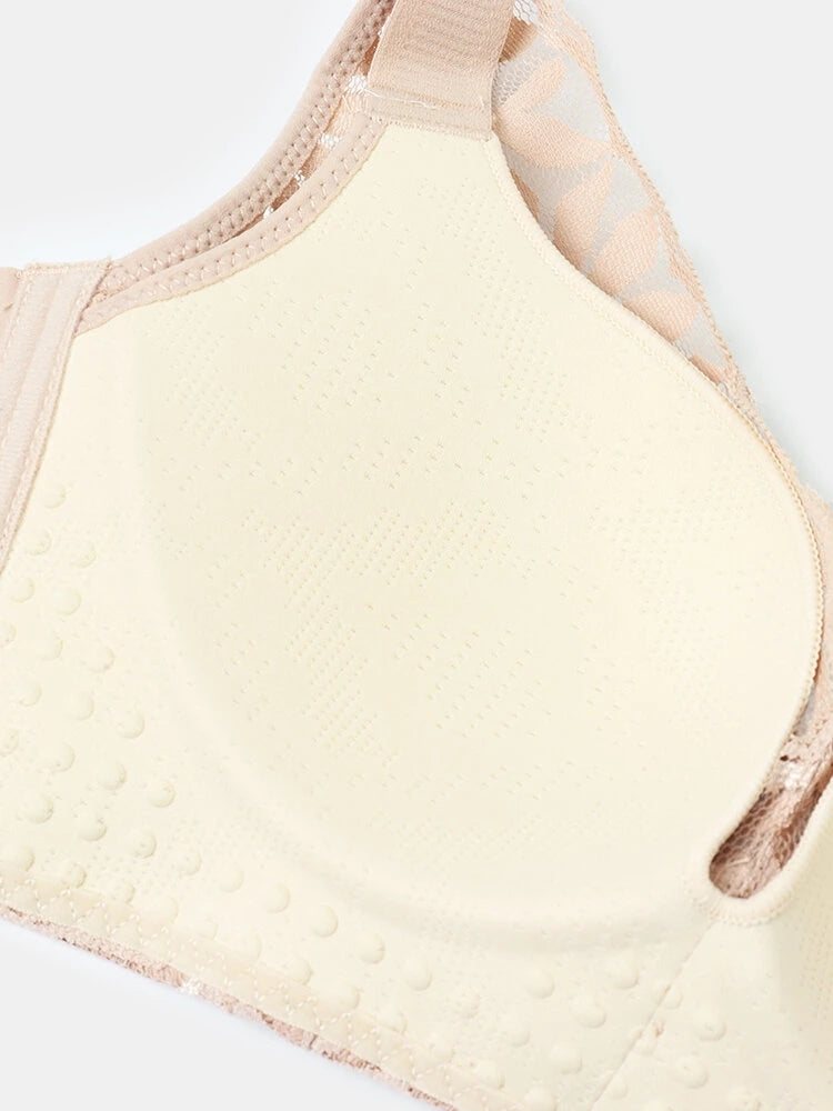 Women Lace Floral Trim Wireless Comfy Thin Bras