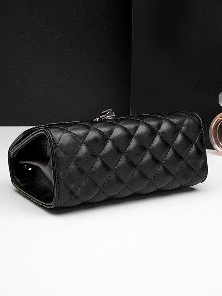 Women's Diamond Pattern PU Chain Straps Shoulder Bags
