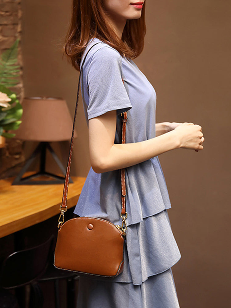Vintage Leather Crossbody Glossy Purse Satchel Bags