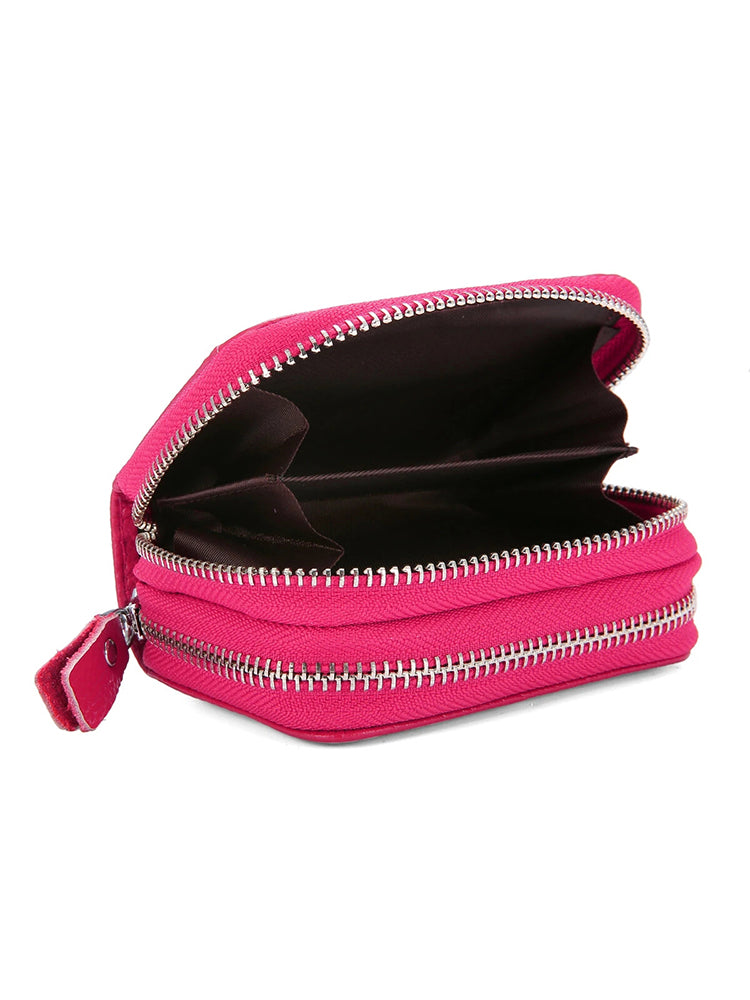 RFID Antimagnetic Genuine Leather 11 Card Slots Card Holder Purse