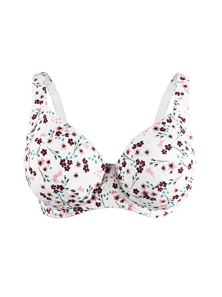 Comfort Cotton Floral Minimizer Underwire Bra