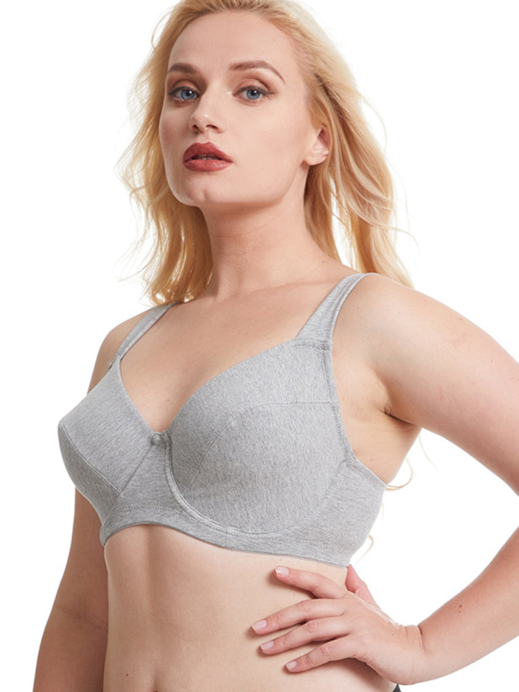 Comfort Cotton Floral Minimizer Underwire Bra