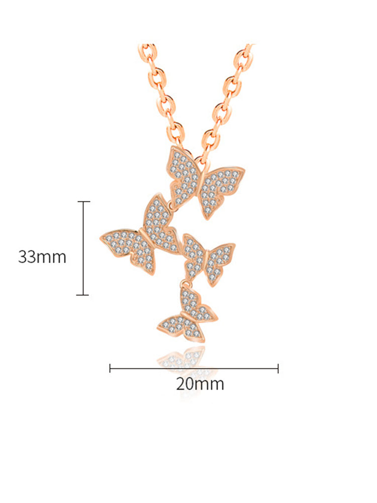Sterling Silver Butterfly Kaleidoscope Necklace