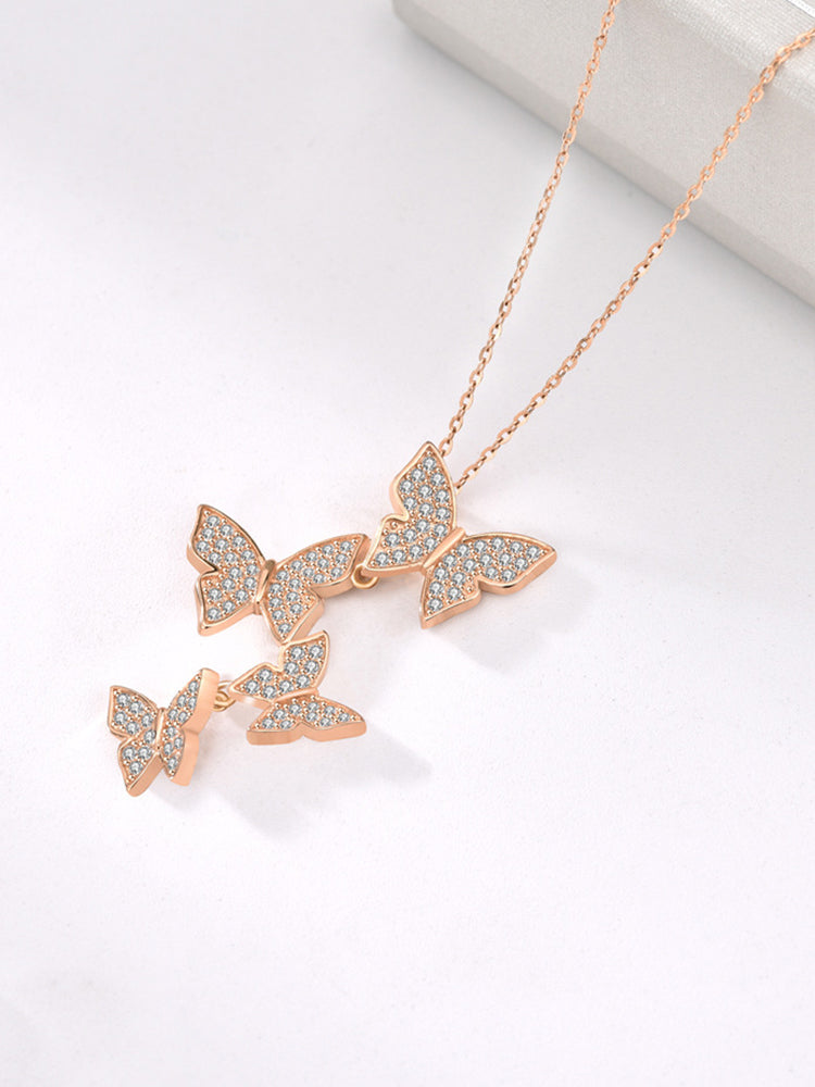 Sterling Silver Butterfly Kaleidoscope Necklace