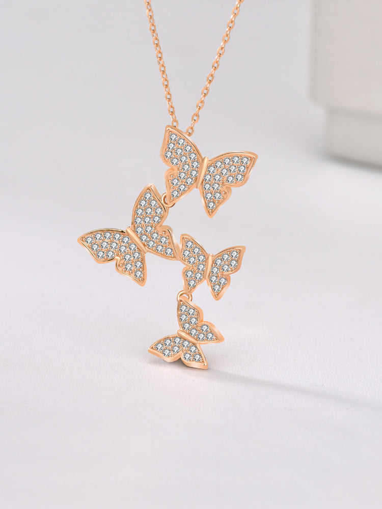 Sterling Silver Butterfly Kaleidoscope Necklace