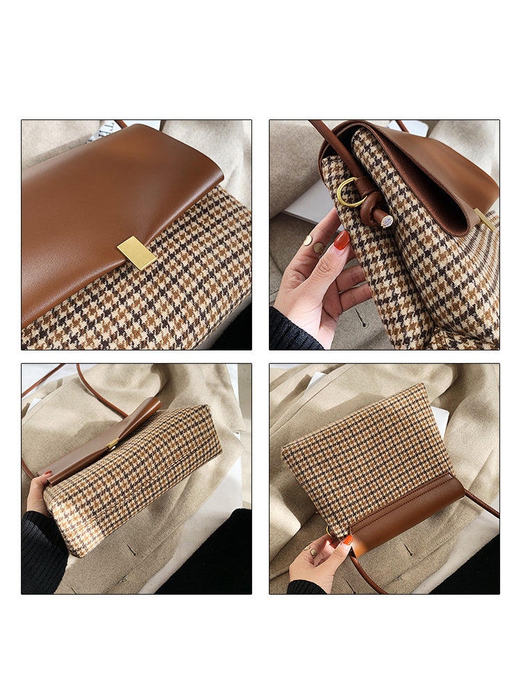 Women's Grid Crossbody Cell Phone Wallet Purse Handbags