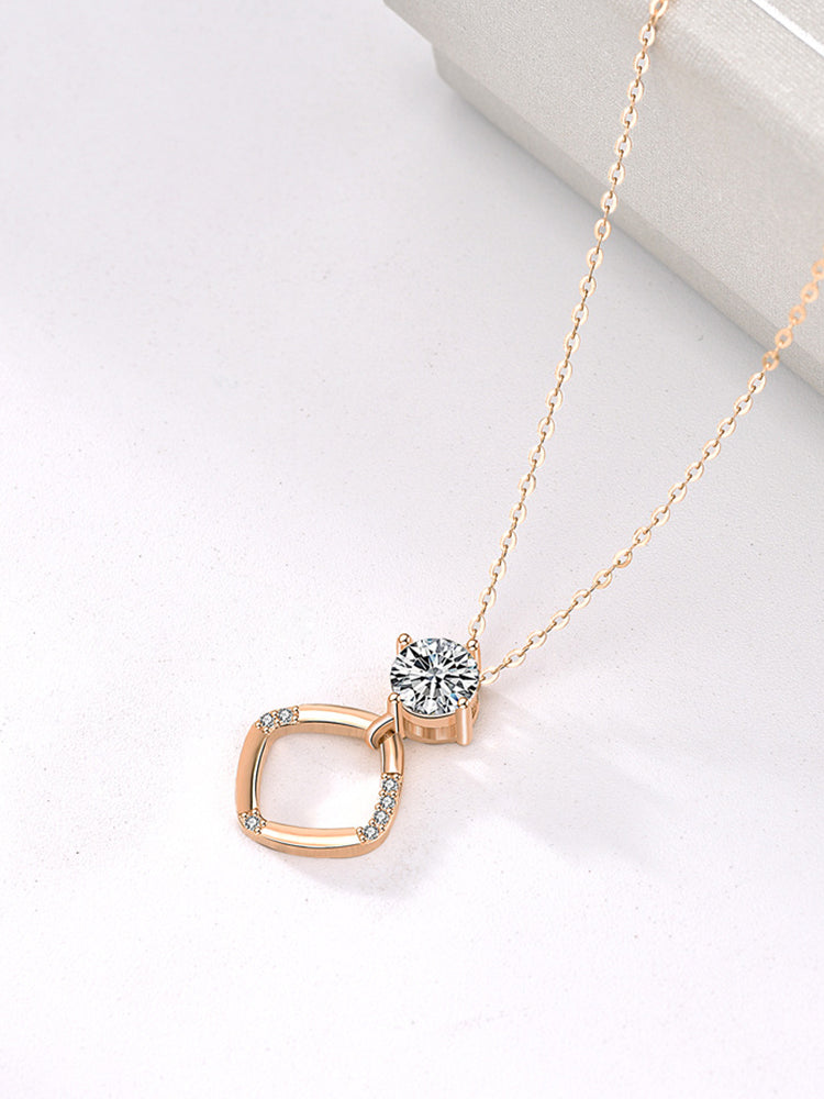 Sterling Silver Diamond Square Pendant