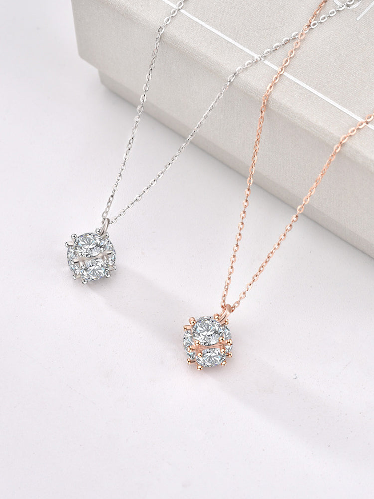 Classic Diamond Cube-Shaped Necklace