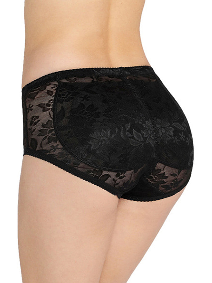 Sexy Floral Butt Lifter Panty Boy Shorts with Padded