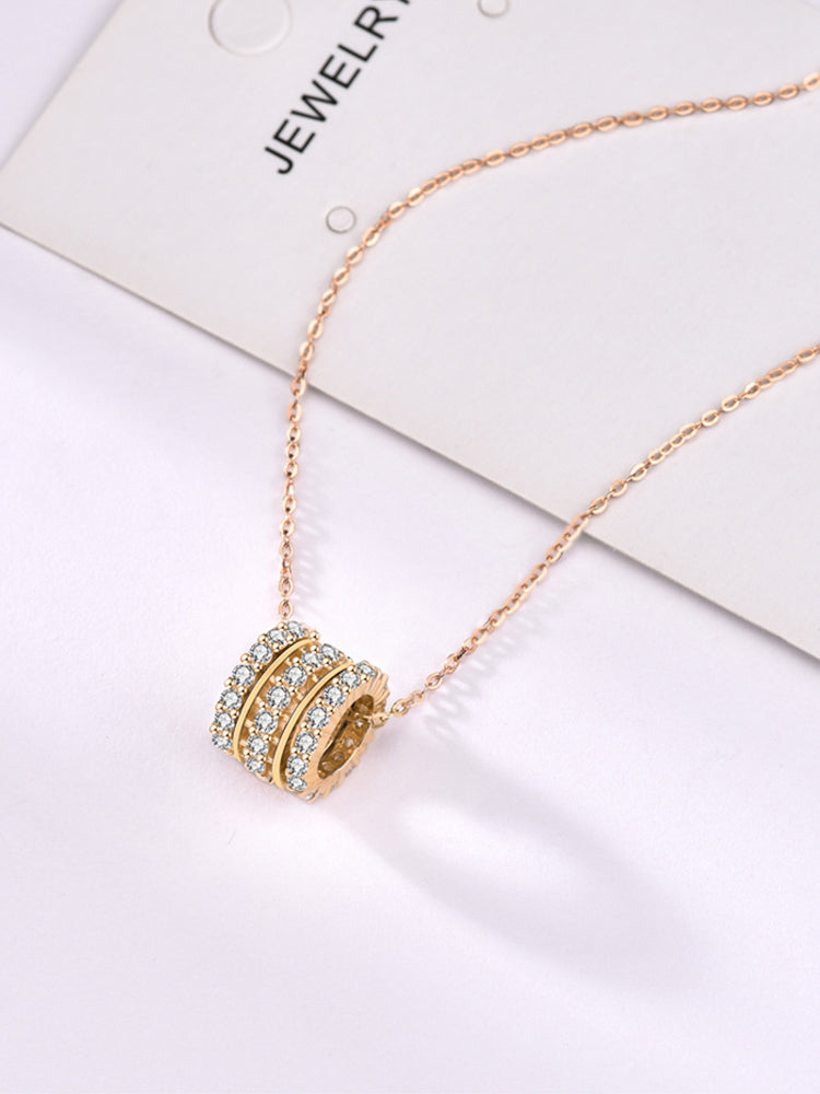 Luxury 3 Diamond Ring Necklace