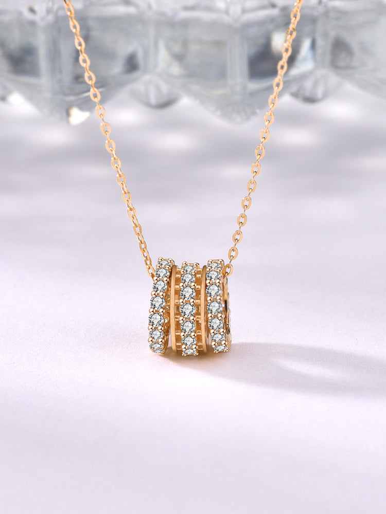 Luxury 3 Diamond Ring Necklace