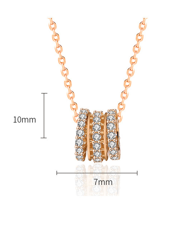 Luxury 3 Diamond Ring Necklace