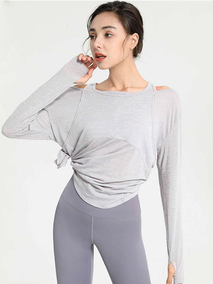 Long Sleeve Lightweight Yoga Compression Workout Tops Athletic Wear Shirts