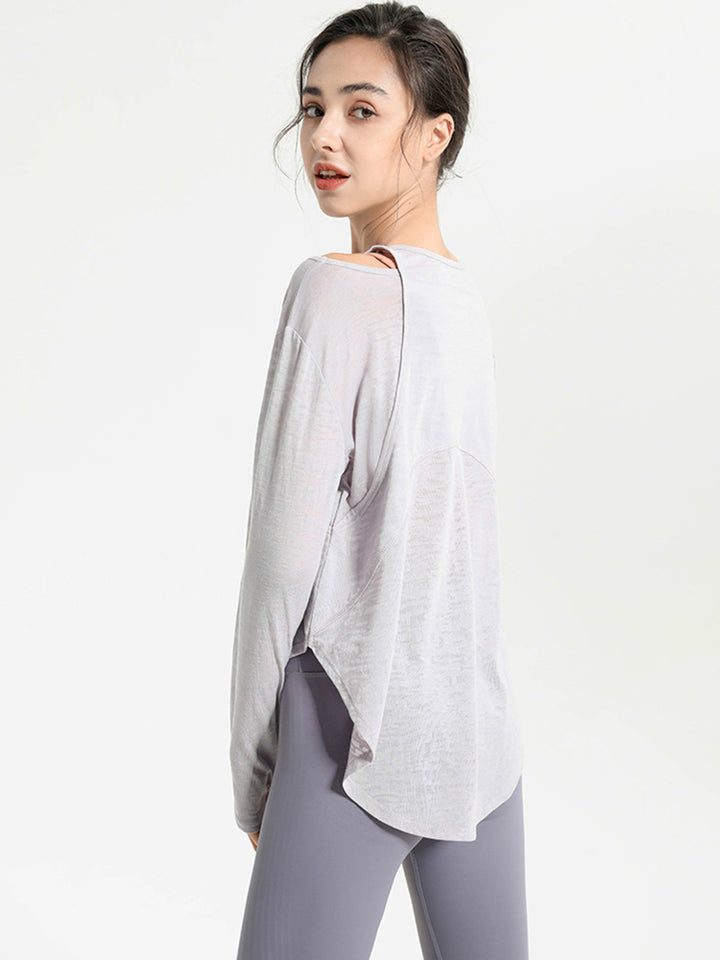 Long Sleeve Lightweight Yoga Compression Workout Tops Athletic Wear Shirts