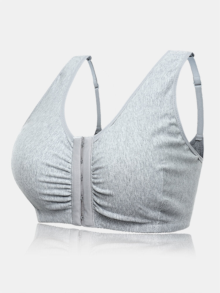 Women Comfort Wireless Cotton Front Close Bra