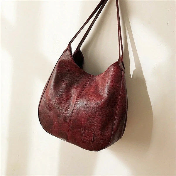 Women Multi-layer PU Leather Casual Shoulder Bag Work Purse