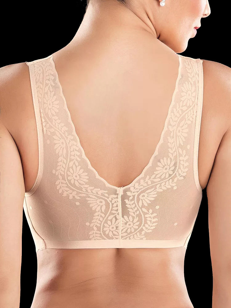 Seamless Front Zipper Wireless Bra