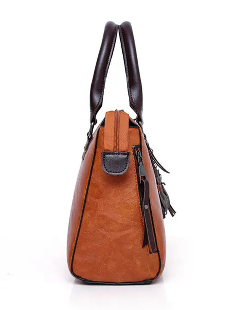 Women Leather Handbags Multi-function Crossbody Bags Purse Set 4pcs