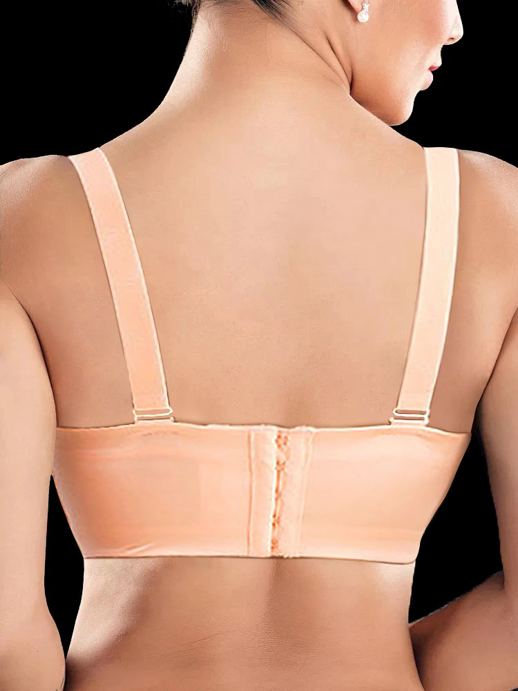 Sleek Strapless Wireless Bra with Removable Shoulder Strap