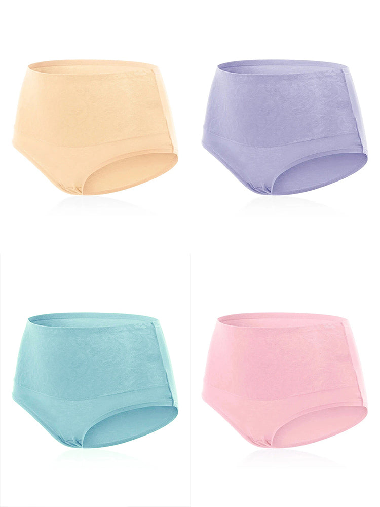 4-Pack Cotton High Waist Tummy Control Panties