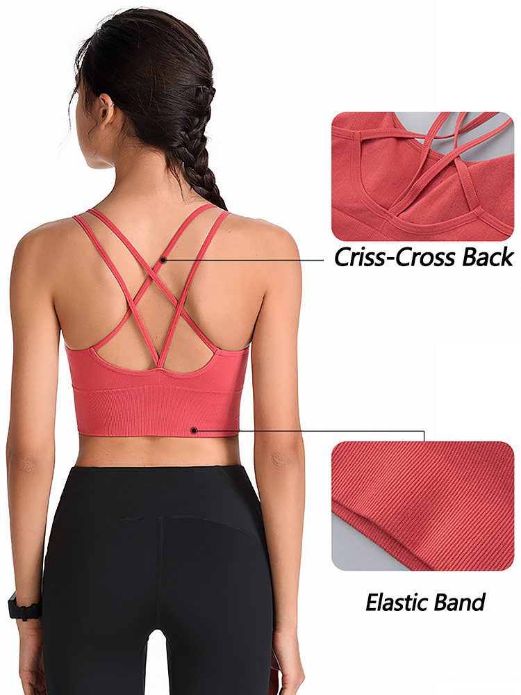 Sexy Criss-Cross Back Tank Sports Wireless Bra