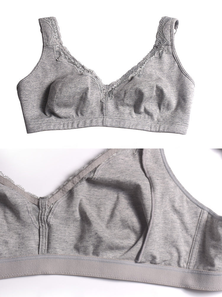 Full Figure Lace Cotton Wirefree Bra